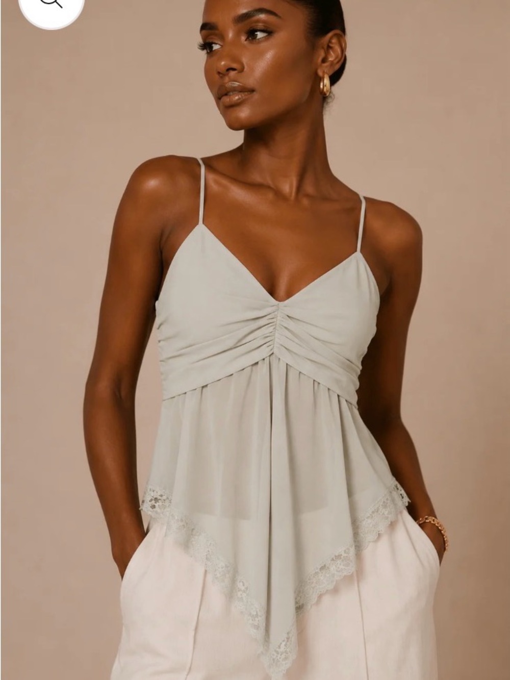 Zara Lace-Trim Camisole Top